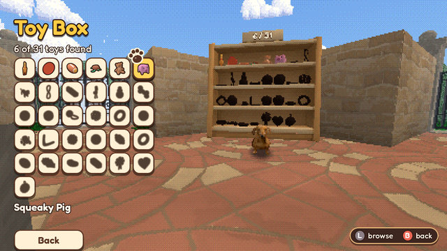 The toy box, with every toy found so far